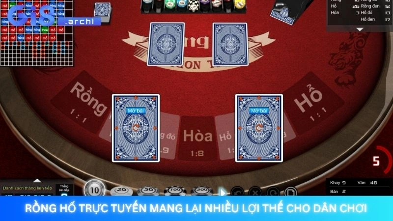 Rồng Hổ trực tuyến mang lại nhiều lợi thế cho dân chơi